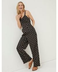 FatFace - Linen Vic Woodblock Jumpsuit - Lyst