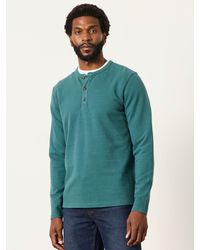 FatFace - Henley Long Sleeve Textured T-Shirt - Lyst