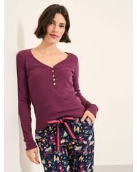 FatFace - Lila Pointelle Henley Top - Lyst