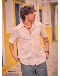 FatFace - Short Sleeve Fine Stripe Shirt - Lyst