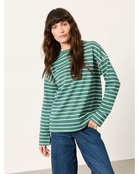 FatFace - Fatface Dark Airlie Stripe Crew Sweat Top - Lyst