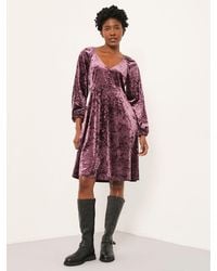 FatFace - Em Regular Velvet Mini Dress - Lyst