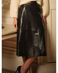 FatFace - Eden Wrap Midi Leather Skirt - Lyst