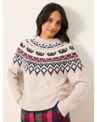 FatFace - Knitted Christmas Pudding Fairisle Jumper - Lyst