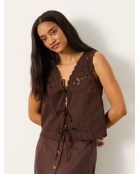 FatFace - Fatface Becky Chocolate Petite Embroidered Waistcoat - Lyst