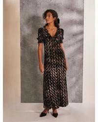 FatFace - Fatface Mia Hammered Velvet Midi Dress - Lyst