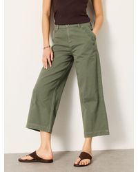 FatFace - Hove Embroidered Wide Leg Crop Trouser - Lyst