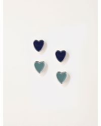 FatFace - Fatface 2 Pairs Of Heart Earrings - Lyst