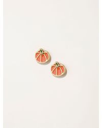 FatFace - Fatface Tone Halloween Pumpkin Stud Earrings - Lyst