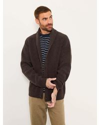 FatFace - Fatface Ember Chocolate Shawl Neck Knitted Cardigan - Lyst