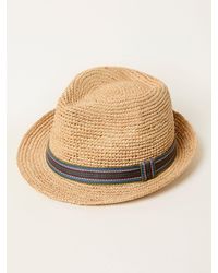 FatFace - Stripe Straw Trilby - Lyst