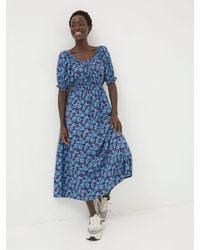 FatFace - Ink Floral Midi Dress - Lyst
