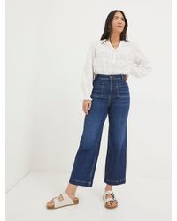 FatFace - Keswick Wide Leg Wide Leg Crop Jeans - Lyst