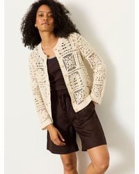 FatFace - Daisy Crochet Cardigan - Lyst