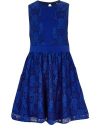 River Island Lace Prom Dress in Blue (navy) | Lyst