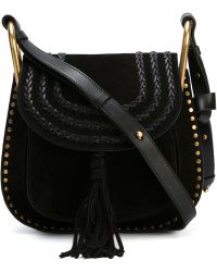 Chlo Hudson Small Suede Shoulder Bag in Black (black height 16cm ...