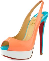 Christian louboutin Sova Leather Sandals in White (WHITE LEATHER ...