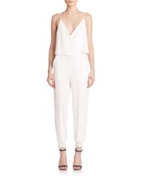 Theory Provence Crepe Jumpsuit in White | Lyst