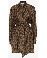 Fendi - Ff Pattern Shirt Dress - Lyst