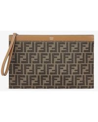 Fendi - Ff Jacquard Flat Pouch Medium - Lyst