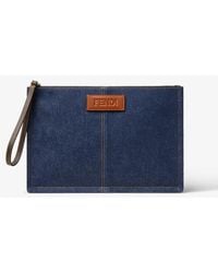 Fendi - Ff Medium Flat Pouch - Lyst