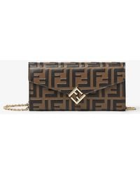 Fendi - Ff Diamonds Continental With Chain - Lyst