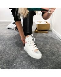 Fennec & Darwin Premium French Ladies High-top Trainers White / Silver