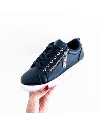 Fennec & Darwin Ladies Classic Trainers Navy / Snake - Blue