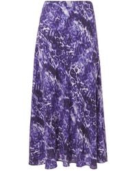 Whistles - Glossy Leopard Bias Skirt, Leather - Lyst