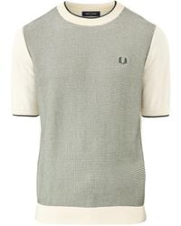 Fred Perry - Waffle Knit T-Shirt Cream - Lyst