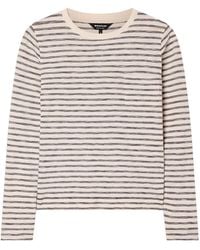 Whistles - Stripe Jersey Top, Cotton - Lyst