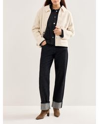 Barbour - Rae Fleece Overshirt Cream - Lyst