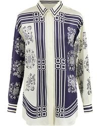 ALÉMAIS - Banderra Silk Satin Scarf Shirt - Lyst