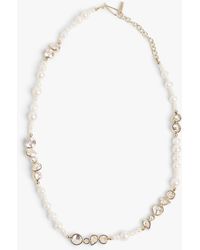 Completedworks - Women's Glitch Recycled Silver Necklace With Cz Stone And Pearls - Lyst