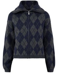 ONLY - Zip Collar Knitted Cardigan - Lyst