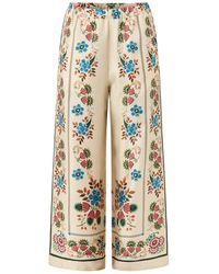 Weekend by Maxmara - Snack Floral Wide-Leg Trousers - Lyst