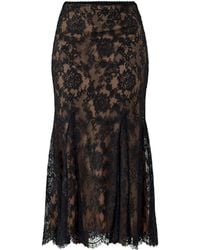 Self-Portrait - Lace Midi Skirt - Lyst