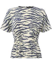 Whistles - Feathered Tiger Shirred Blouse - Lyst