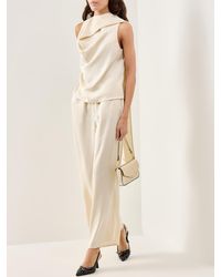 Pretty Lavish - Breya Scarf Halter Top Cream - Lyst