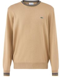 Lacoste - Tipped Crew Neck Knit Sweatshirt - Lyst