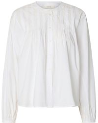 SELECTED - Delia Pintuck Long Sleeve Shirt - Lyst
