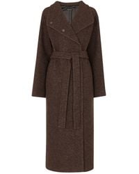 Whistles - Morgan Funnel Neck Coat Camel - Lyst