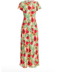 Kitri - Women's Marie Green Garden Floral Maxi Dress - Lyst