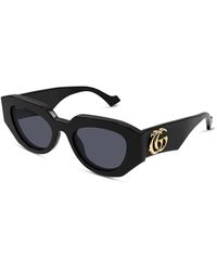 Gucci - Women's Womens Recycled Slim Acetate Large gg Logo Sunglasses - Lyst