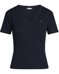 Tommy Hilfiger - V-Neck Slim T-Shirt Desert Sky - Lyst
