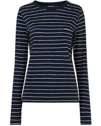 Whistles - Stripe Crew Neck Pocket Top, Wood/Metal - Lyst