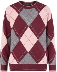 Nobody's Child - Oversized Argyle Jumper, Wool Blend - Lyst