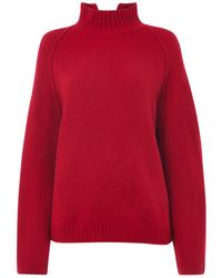 Whistles - Mix Split Funnel Knit Charcoal - Lyst