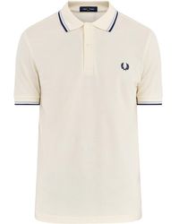 Fred Perry - Twin Tipped Polo Shirt Cream - Lyst
