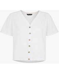 Whistles - Women's Maeve V Neck Button Front Tee - Lyst